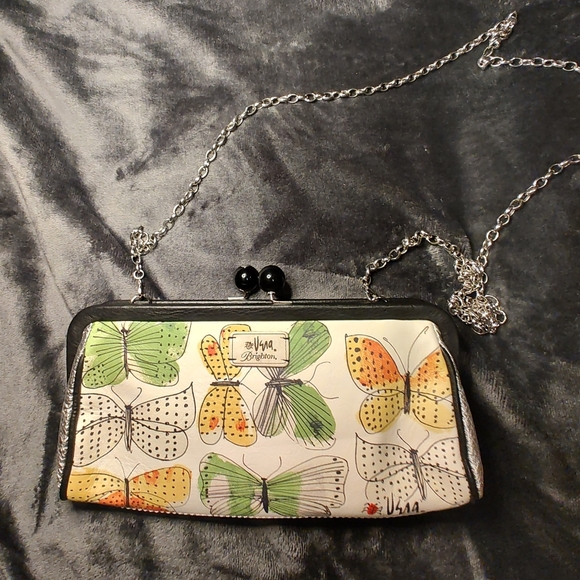 Stylish BRIGHTON Vera SECRET GARDEN Spring Butterfly Clutch Purse Bag Pouch EUC - Picture 3 of 13